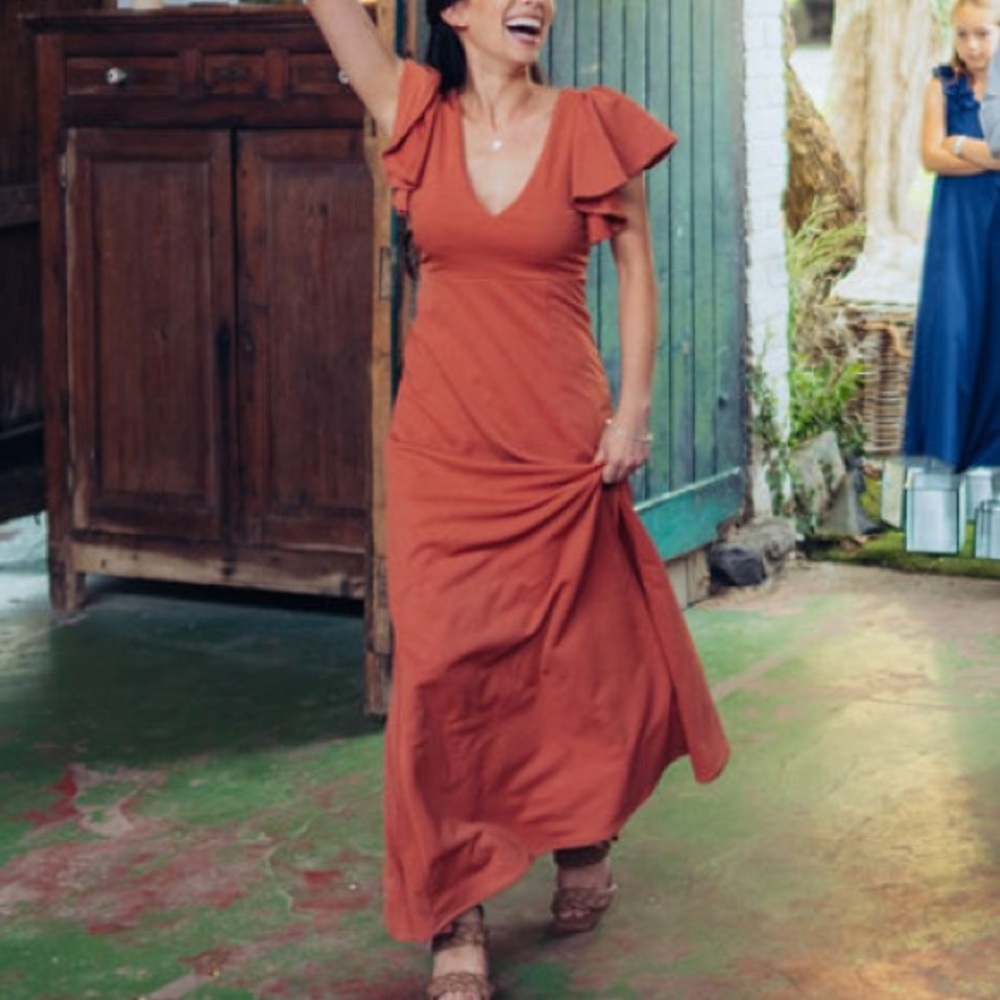 Birdy grey Hannah Crepe Dress - XS / TERRACOTTA - perfect wedding / bridesmaid